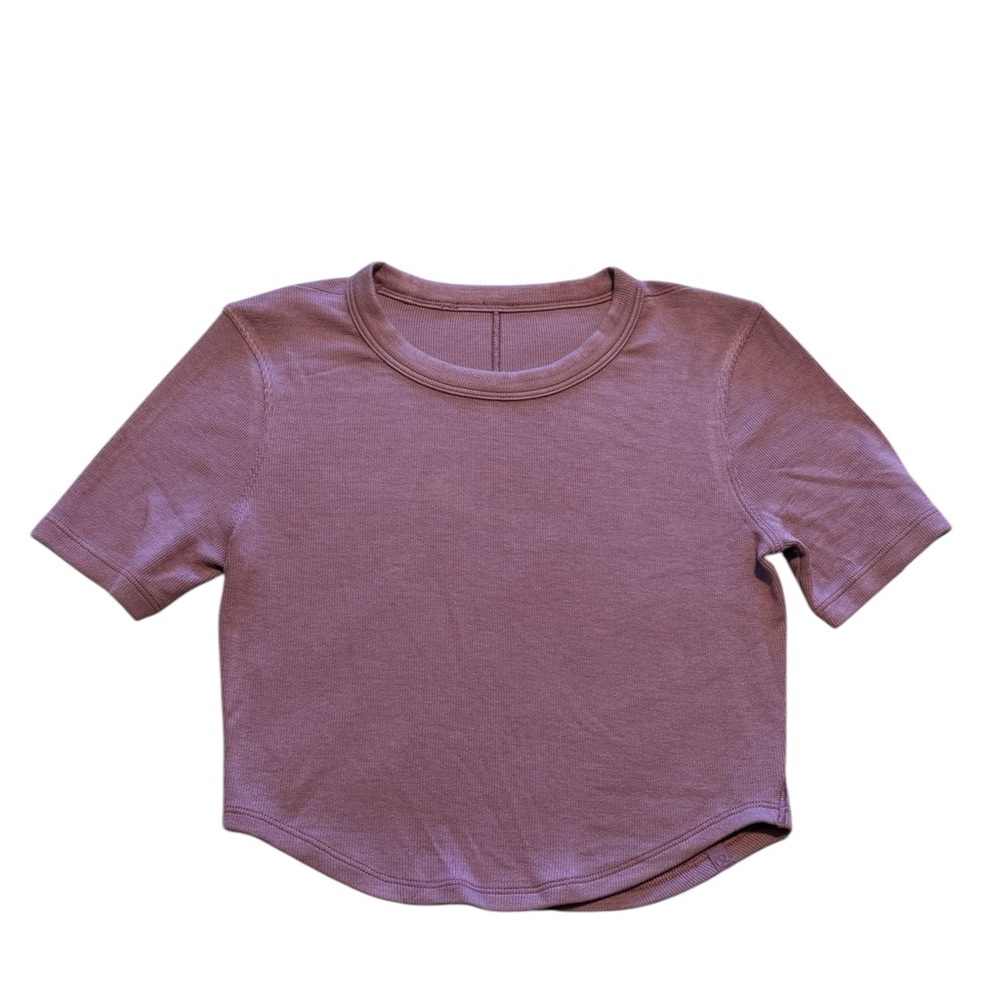 Lululemon Hold Tight Straight-Hem Cropped T-Shirt Mauve size 4